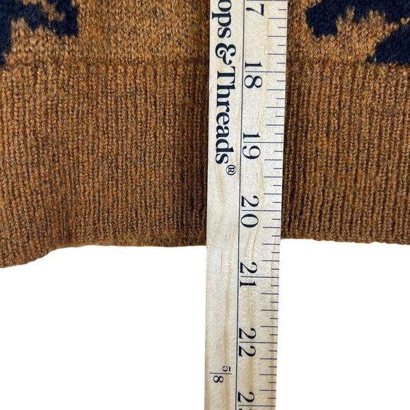 Topshop Floral Jacquard Sweater M | Brown Cinnamon Black Mockneck Soft Pullover - Picture 12 of 14